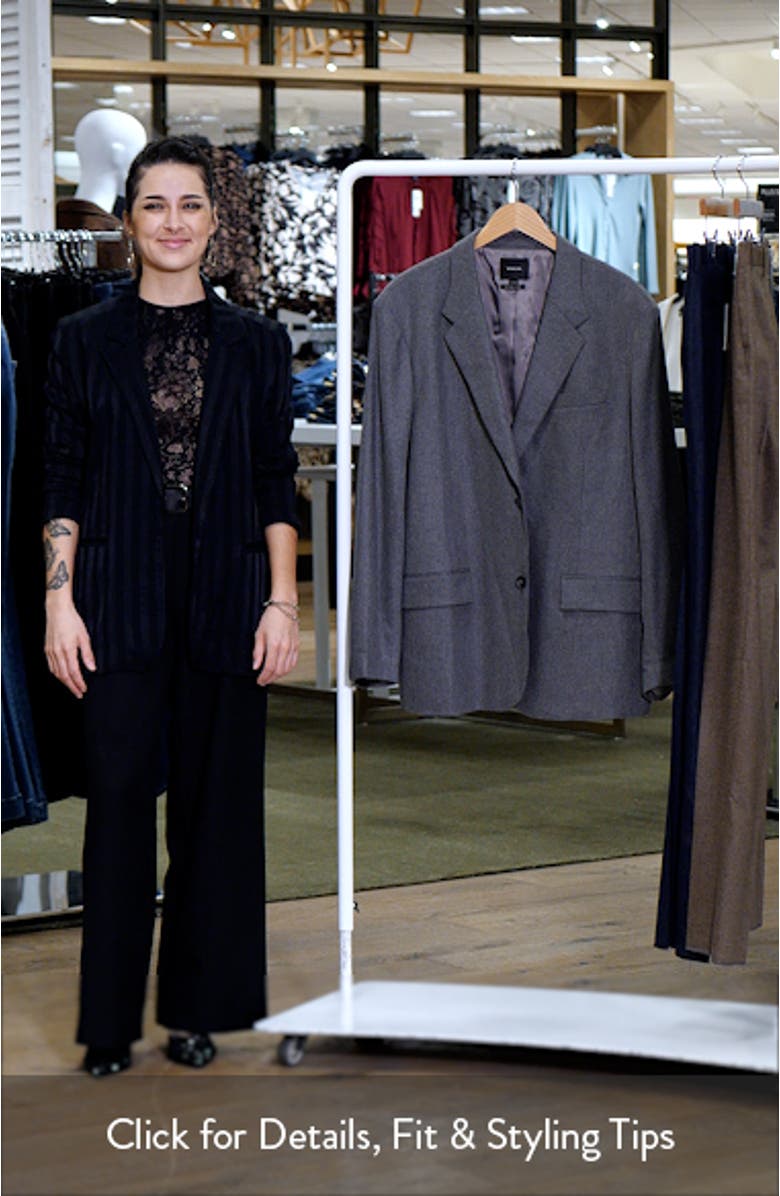 Heathered Grey Wool Blend Flannel Suit Jacket, sales video thumbnail