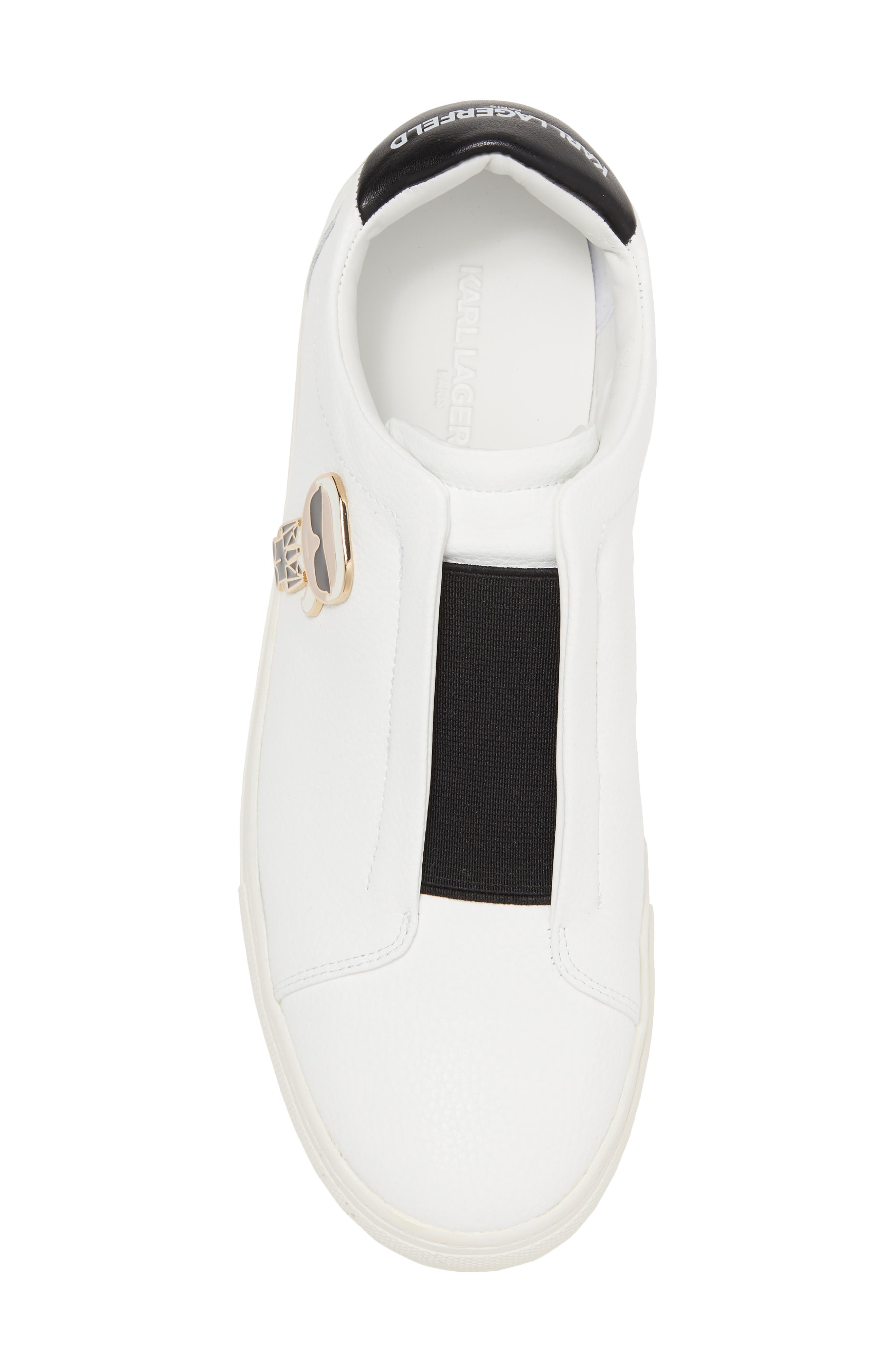 KARL LAGERFELD PARIS Ceci Slip-On Sneaker, Alternate, color, Bright White/ Black