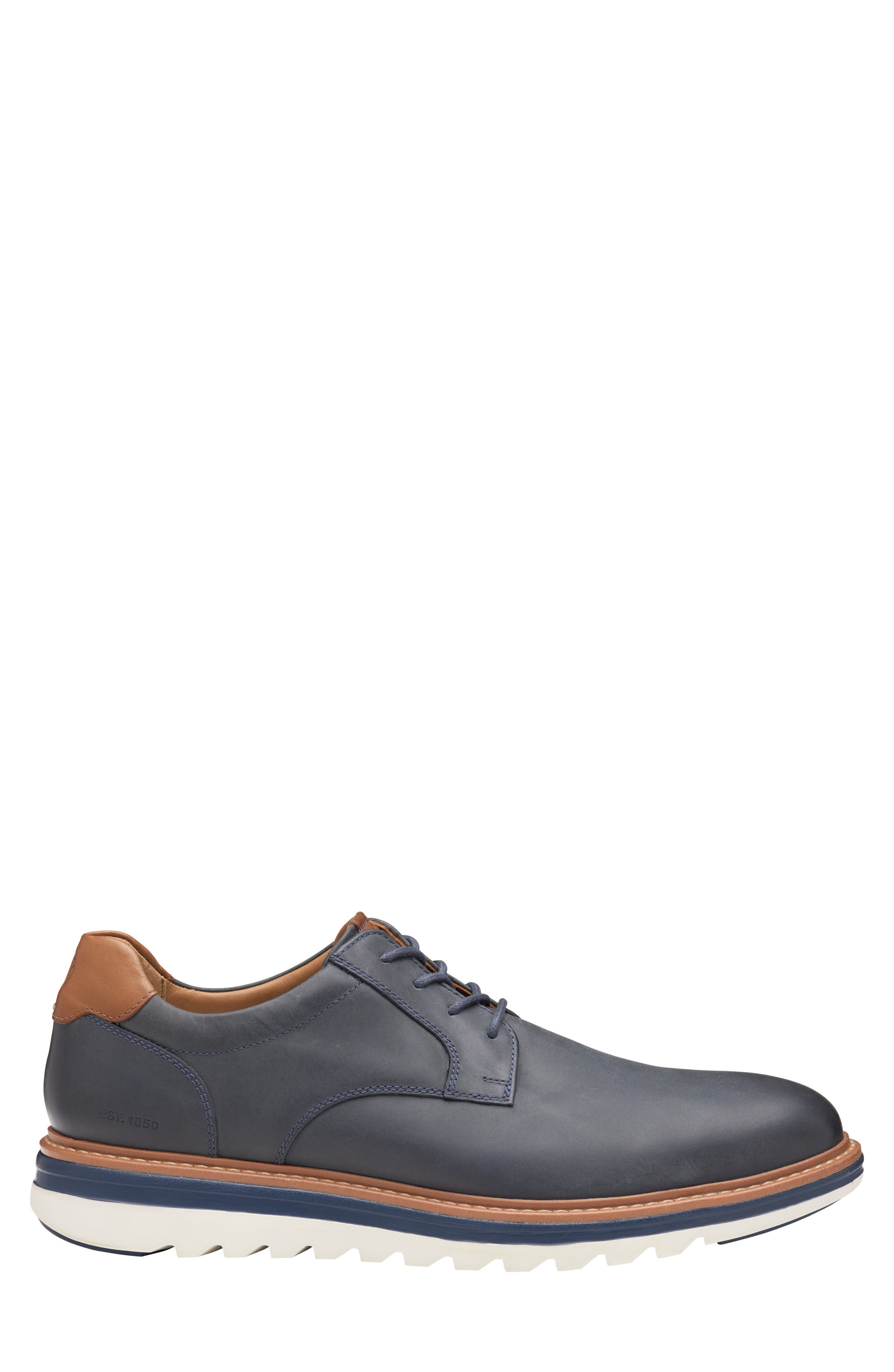 Braxton Plain Toe Derby, Alternate, color, NAVY OILED FULL GRAIN