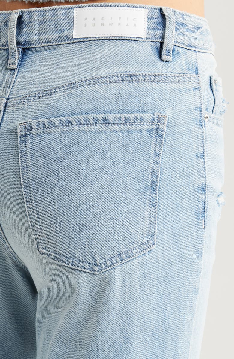 PacSun Hannah High Waist Girlfriend Jeans, Alternate, color, Med Wash