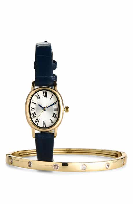 Leather Strap Watch Gift Set