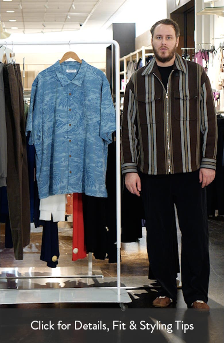 Coastal Ease IslandZone<sup>®</sup> Palms Print Camp Shirt, sales video thumbnail