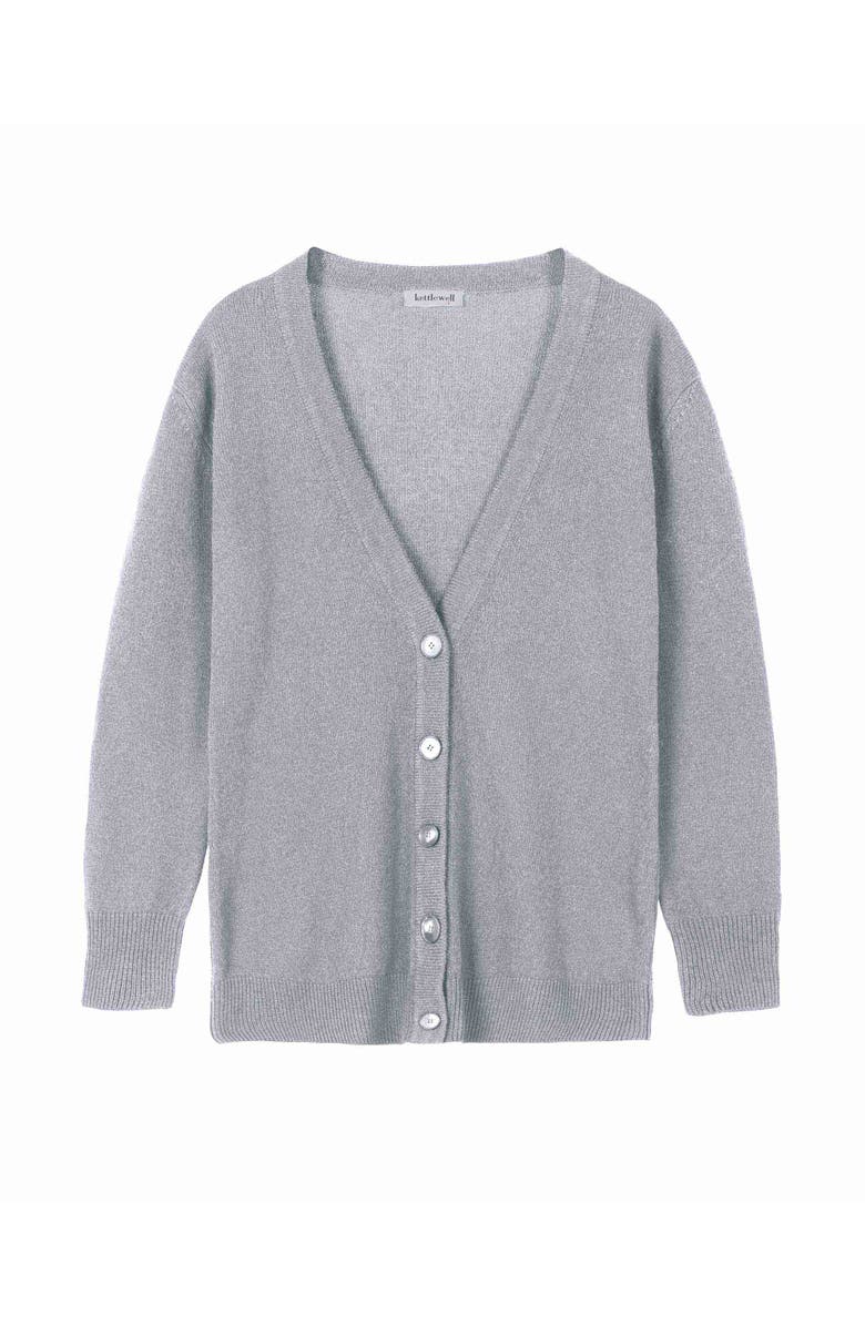 Kettlewell Boyfriend V-Neck Cardigan, Alternate, color, Silver Marl