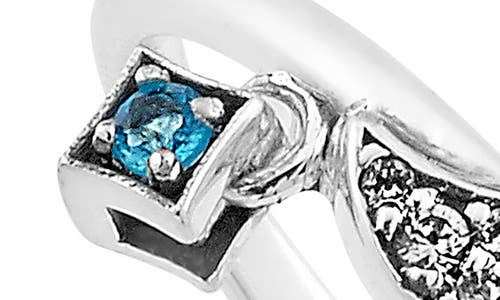 Samuel B. Sterling Silver White Topaz & Neon Apatite Moon Ring