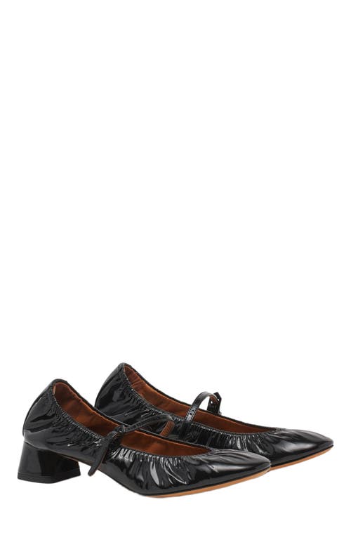 Lanvin Heeled Mary Jane In Glossy Leather In Black