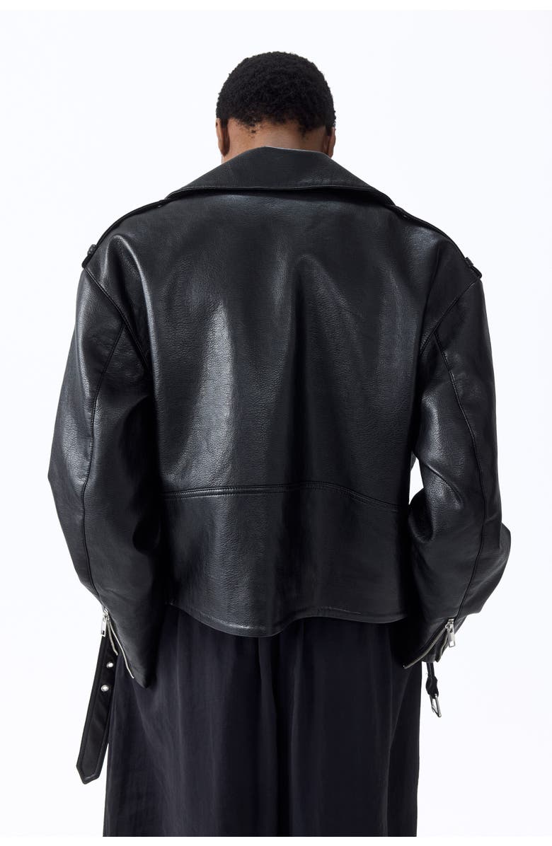 H&M Coated Biker Jacket, Alternate, color, Black