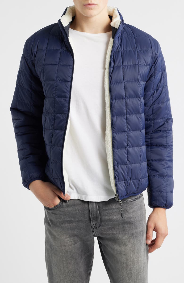 TAION Reversible Fleece Down Jacket, Main, color, Navyivory