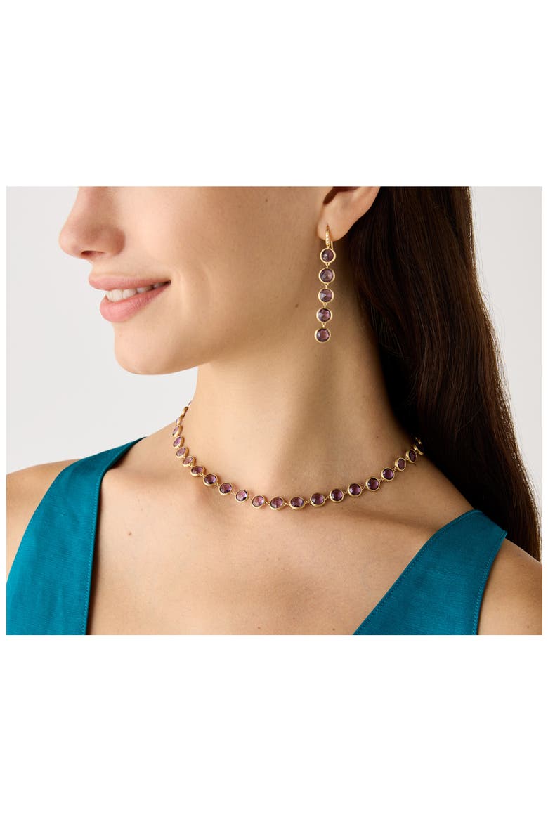 Jaipur Color Amethyst Collar Necklace, Alternate, color, GOLD