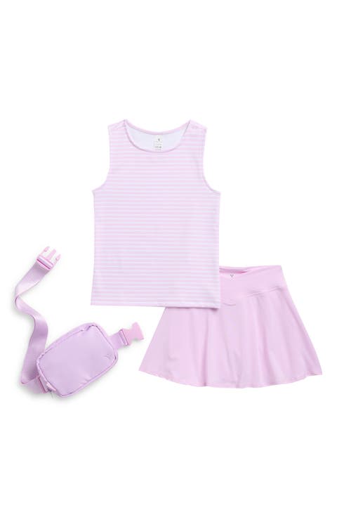 Kids' Lux Nicki Fitted Tank, Skirt & Belt Bag Set (Big Kid)