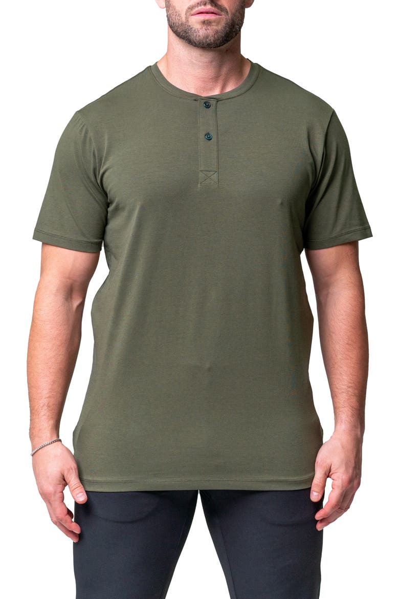 Egyptian Cotton Henley, Main, color, GREEN