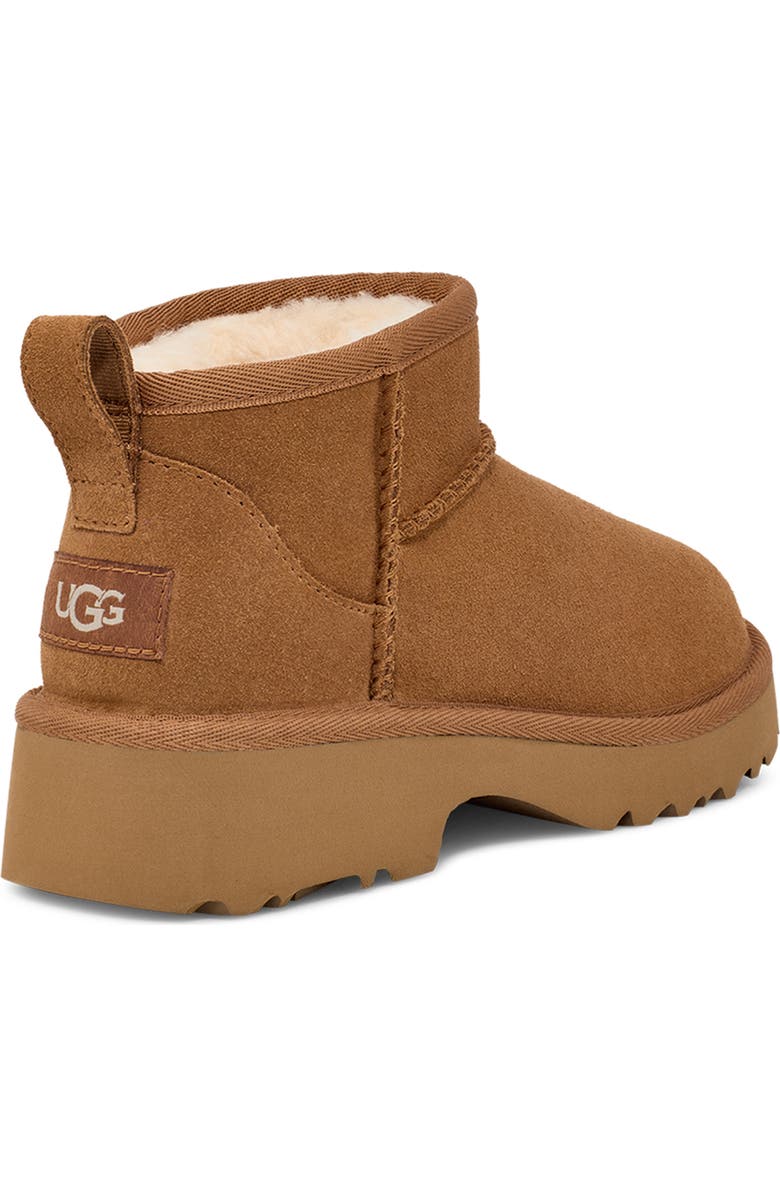 UGG<sup>®</sup> Kids' Classic Ultra Mini New Heights Platform Boot, Alternate, color, Chestnut