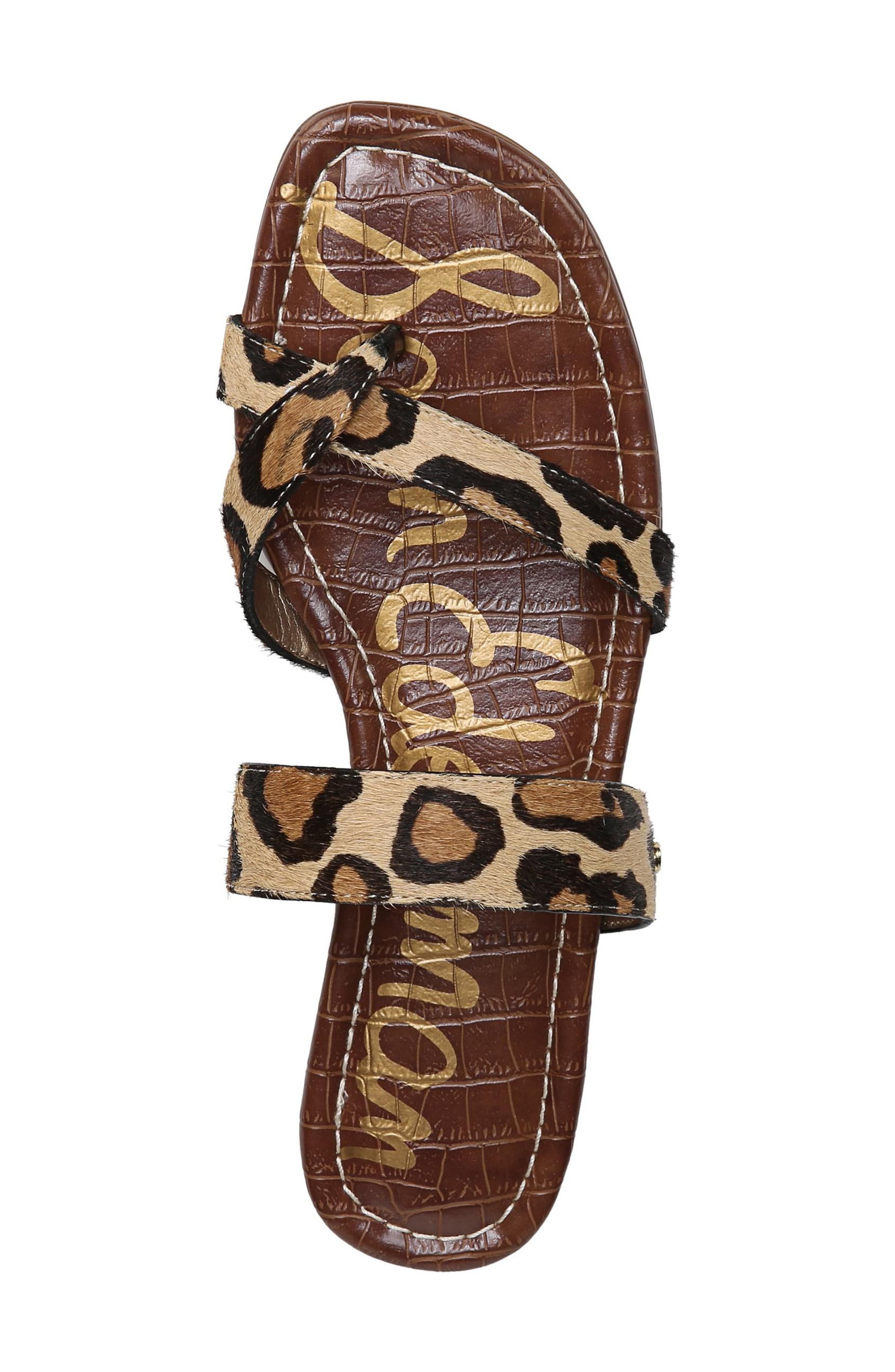 Bernice Genuine Calf Hair Sandal, Alternate, color, NEW NUDE LEOPARD BRAHMA HAIR