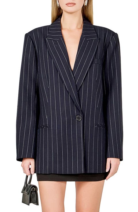 Oversize Pinstripe Blazer