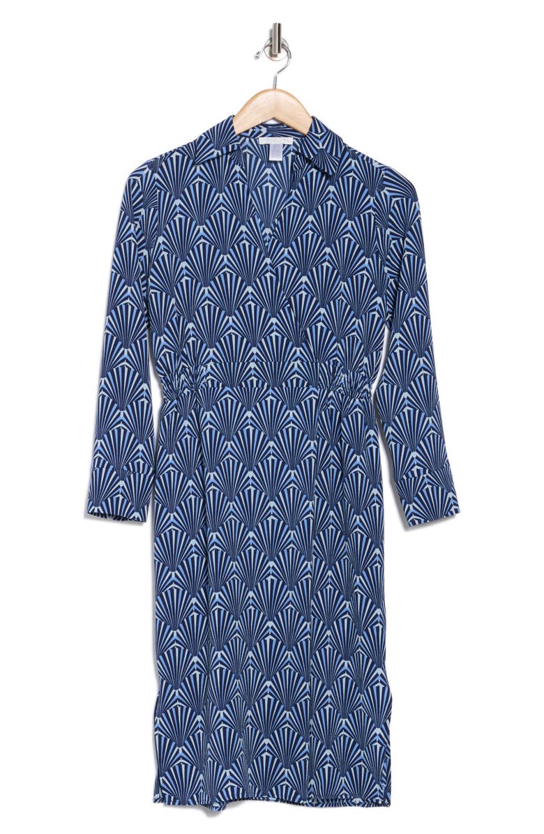 London Times Warp Style Long Sleeve Shirtdress, Alternate, color, 