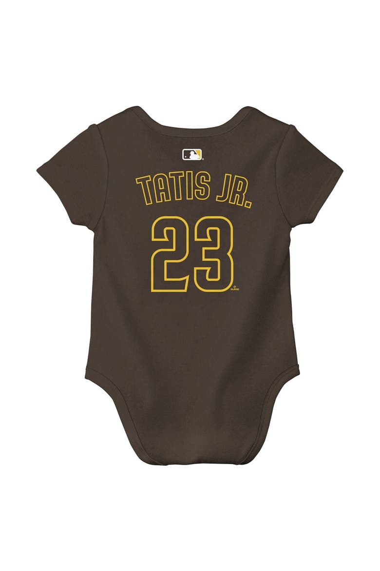 Newborn & Infant Nike Fernando Tatis Jr. Brown San Diego Padres Name & Number Bodysuit, Alternate, color, Brown