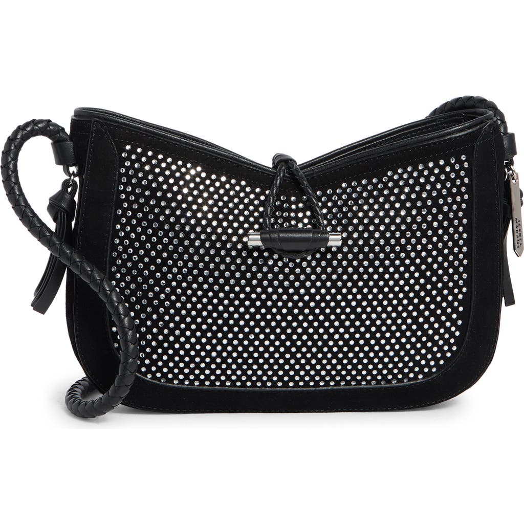 Isabel Marant Vigo Studded Suede Shoulder Bag In Black