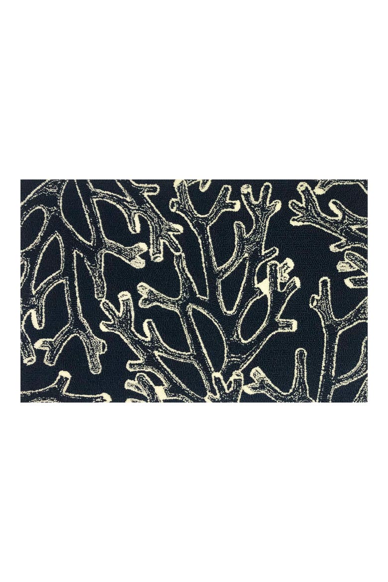 Coral Outline Doormat, Main, color, INDIGO WHITE
