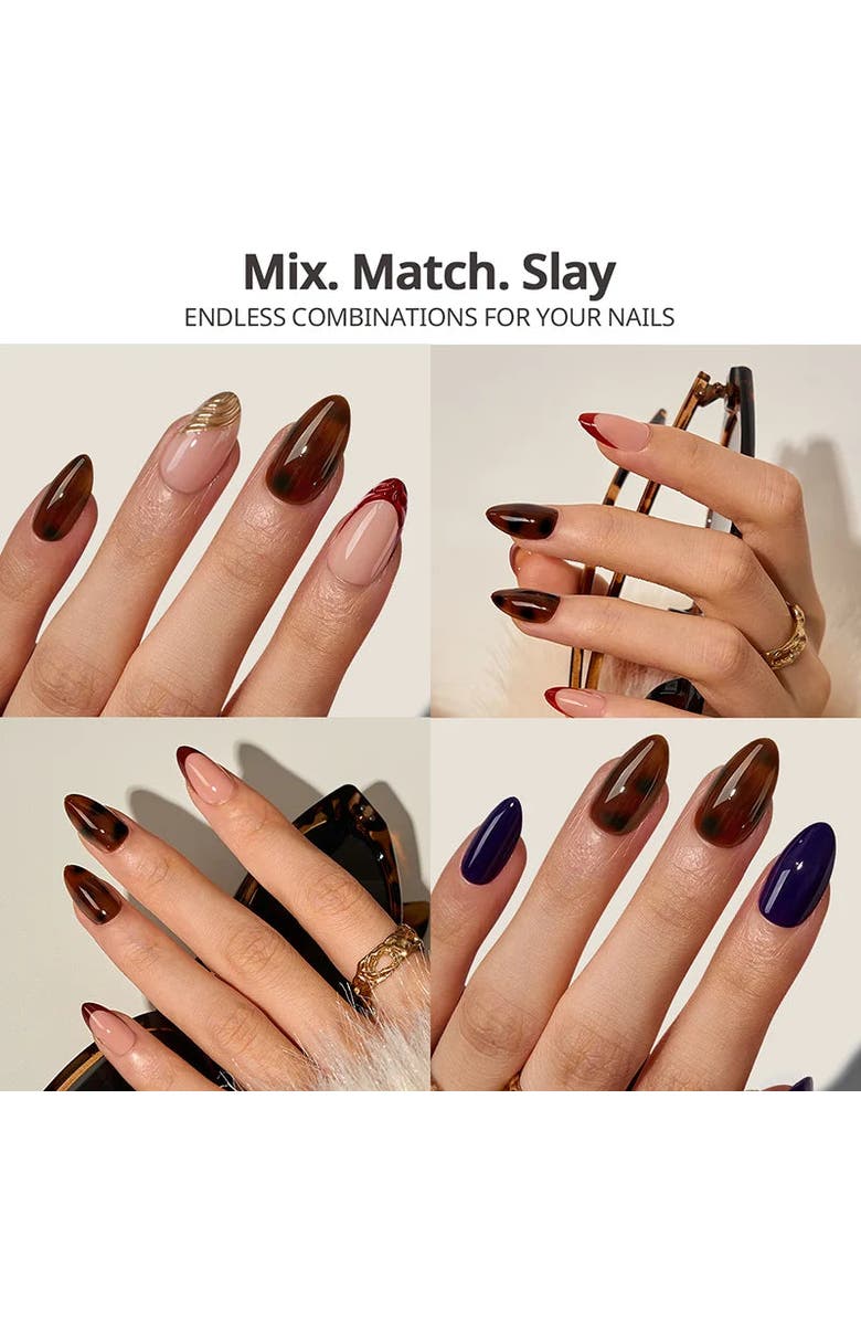 Btartboxnails Soft Gel Nail Tips SOFTCOATTIPS Tortoiseshell Collection, Alternate, color, Short Almond