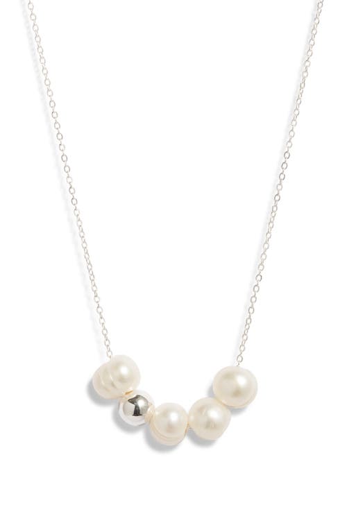 Set & Stones Portia Necklace in Pearl/Silver 