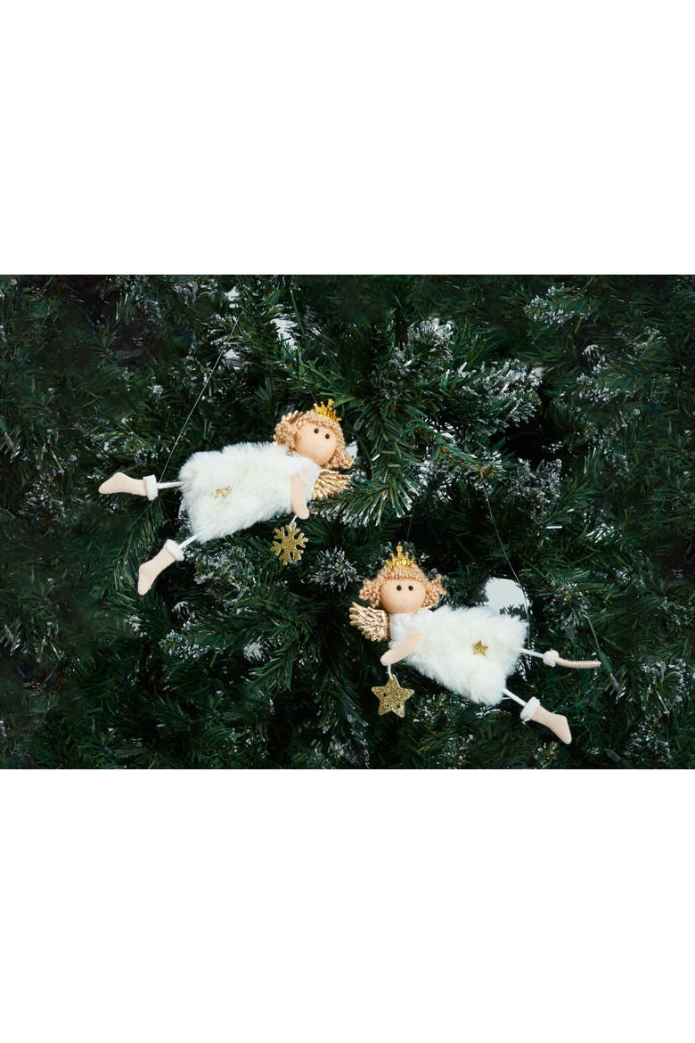 Flying Angels Christmas Ornament, A/2, Alternate, color, White
