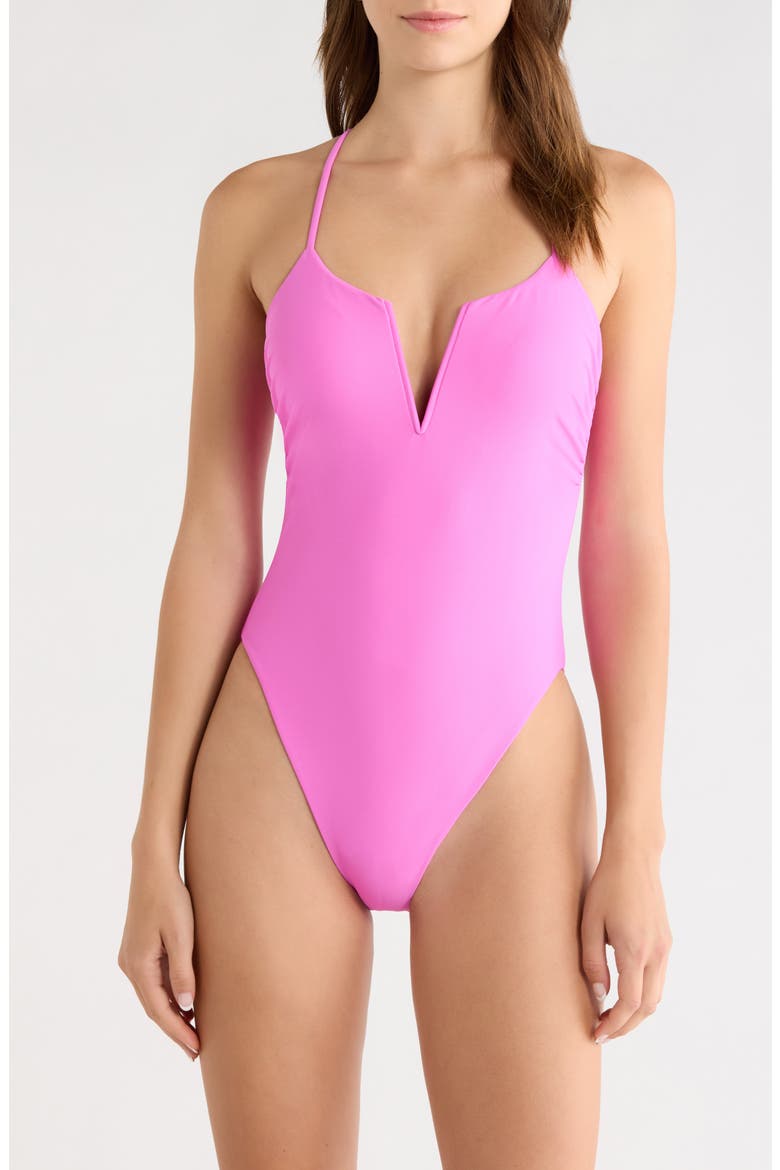 Bexley V-Wire One-Piece Swimsuit, Main, color, RADIANT PINK