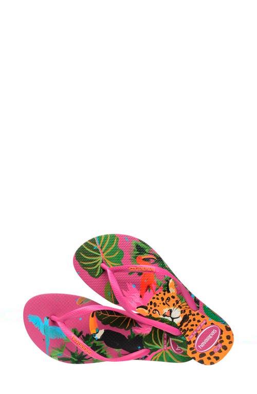 Shop Havaianas Slim Summer Bliss Flip Flop In Rose Gum