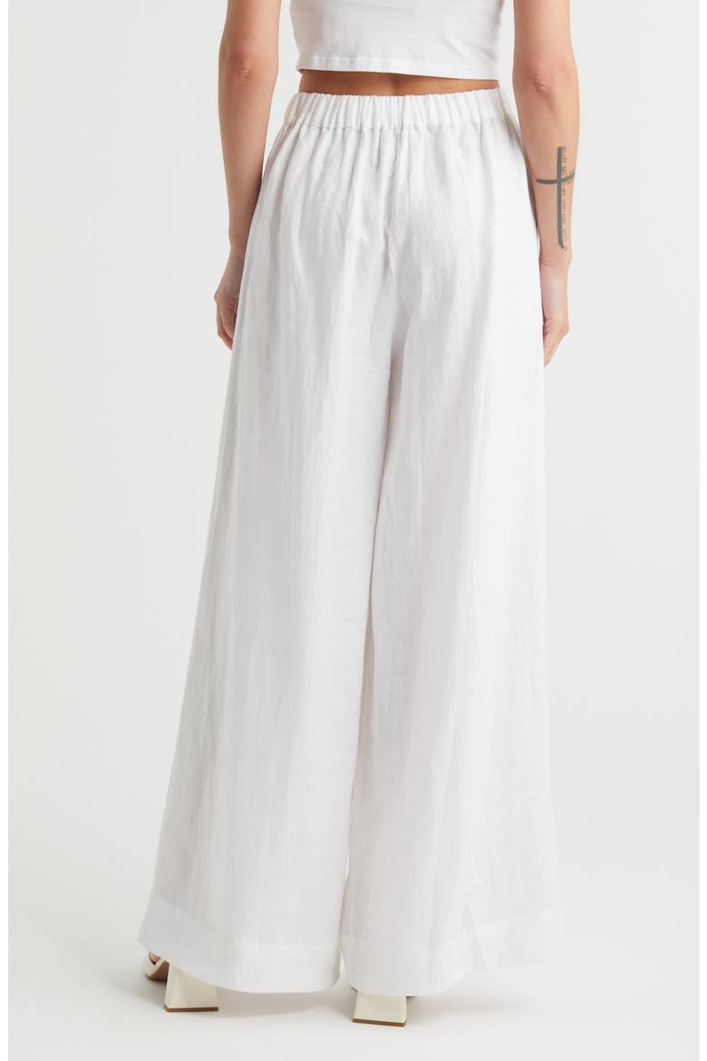 Conigli Wide Leg Linen Pants, Alternate, color, WHITE