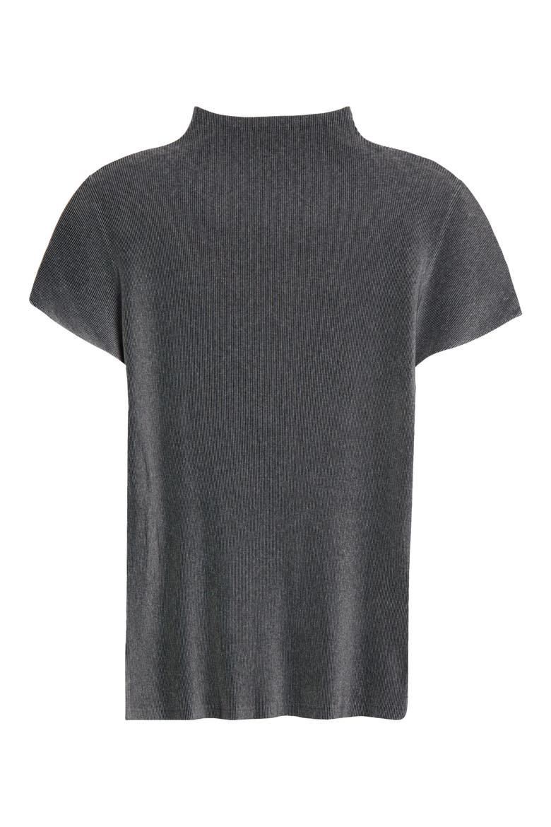 Mist Basics Pleated Funnel Neck Top, Alternate, color, LIGHT GRAY