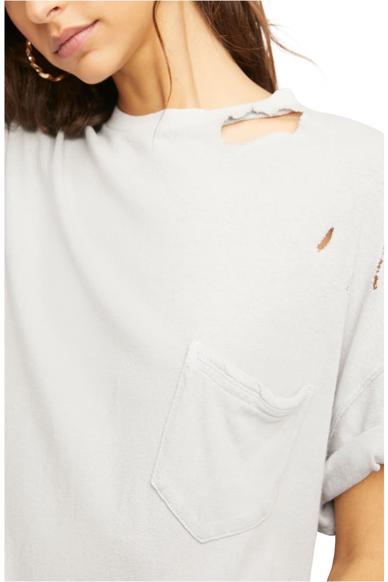 Rubi Ripped Pocket T-Shirt, Alternate, color, LIGHT GREY