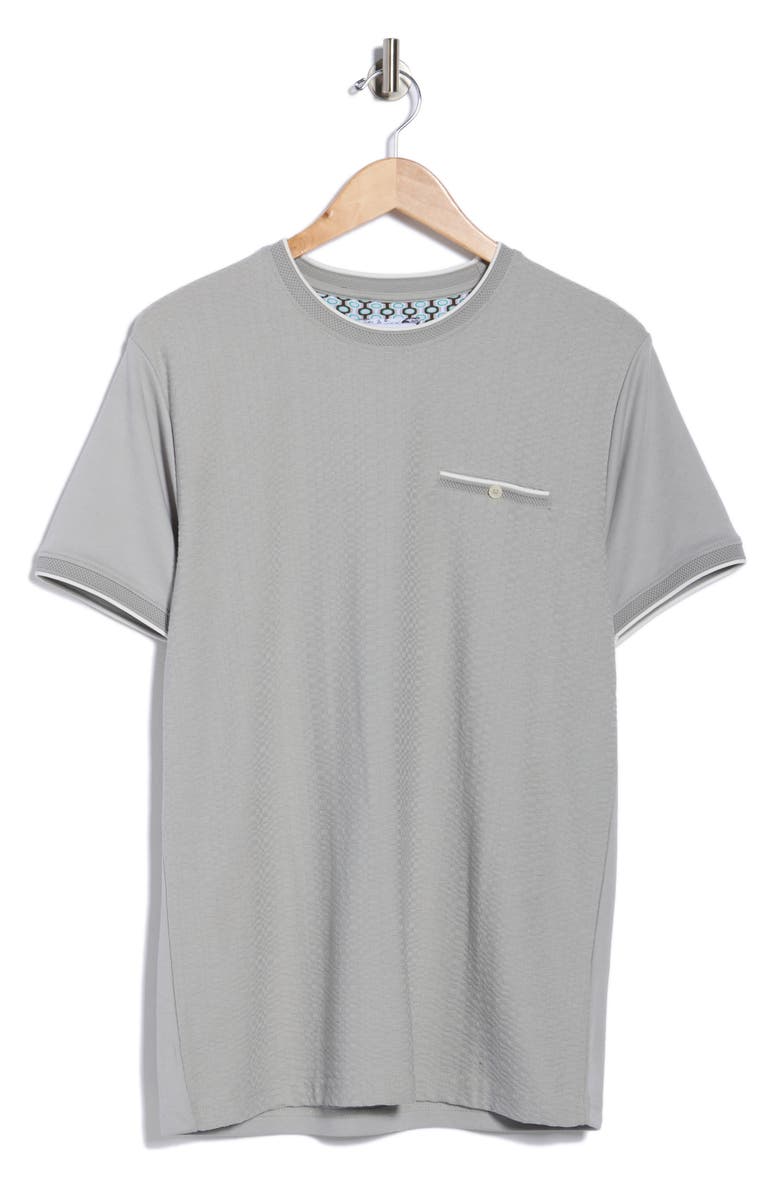 DENIM AND FLOWER Textured Knit T-Shirt, Alternate, color, Grey