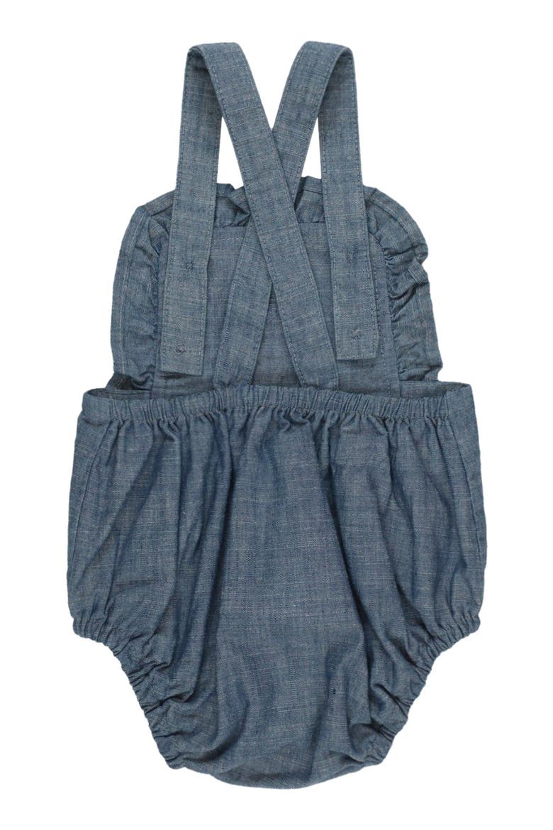 Baby Ruffle Sunsuit, Infant, Alternate, color, Blue Chambray Ruffle