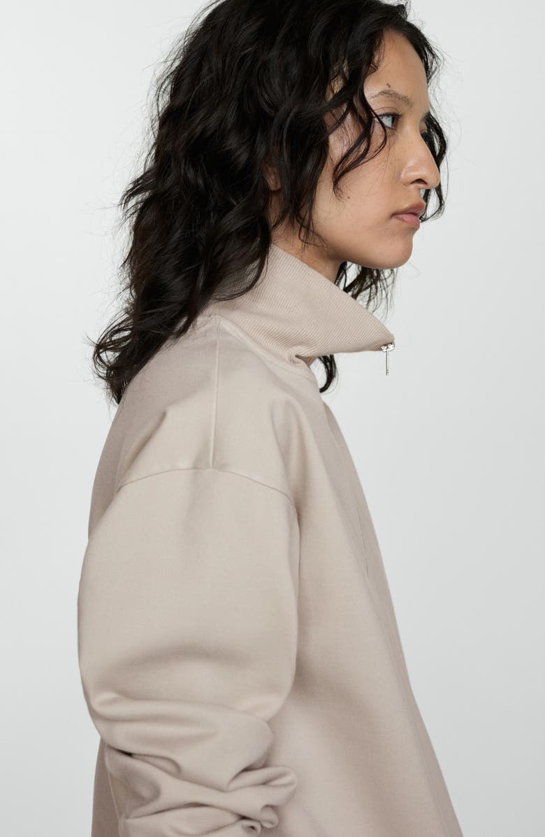 MANGO Quarter Zip Sweatshirt, Alternate, color,