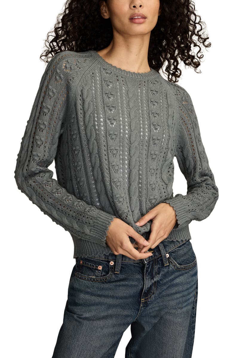 Lucky Brand Pointelle Sweater, Main, color, Trooper