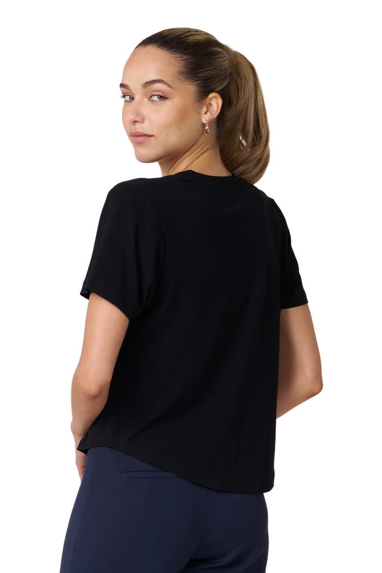 Rebody Essentials V Neck Short Sleeve Top, Alternate, color, Black