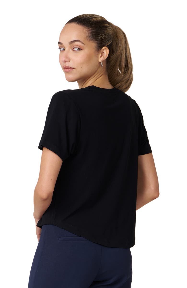 Rebody Active Rebody Essentials V Neck Short Sleeve Top, Alternate, color, Black