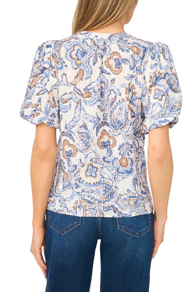 Floral Print Balloon Sleeve Top, Alternate, color, WILD WIND
