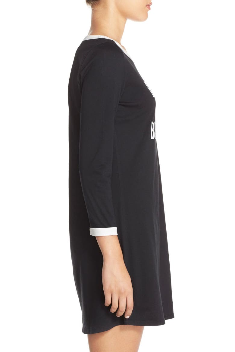 kate spade new york graphic sleep shirt, Alternate, color, BLACK