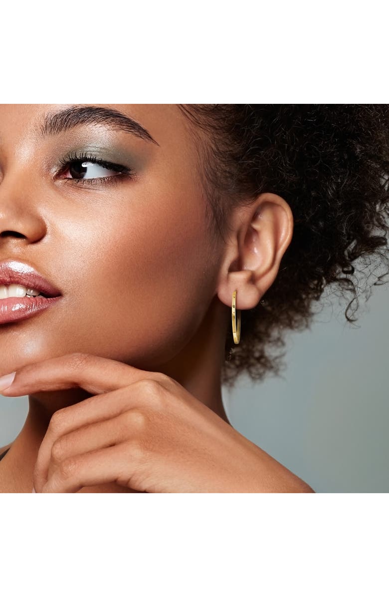 DELMAR Square Tube Hoop Earrings, Alternate, color, Gold
