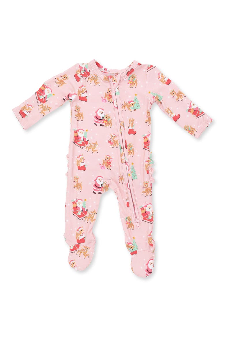 Reindeer & Santa Footie, Main, color, PINK