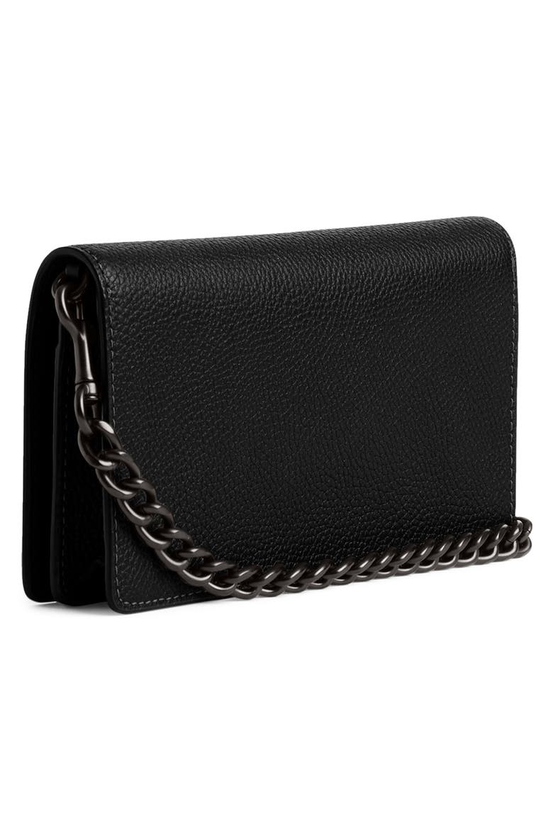 Polished Pebble Leather Crossbody Bag (Nordstrom Exclusive), Alternate, color, BLACK