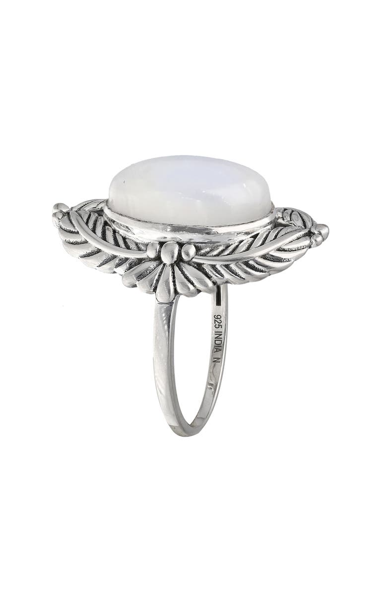 YS GEMS Moonstone Leaf Ring, Alternate, color, White