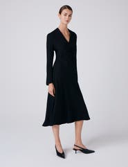 Ghost London Cecelia Crepe V Neck Midi Dress