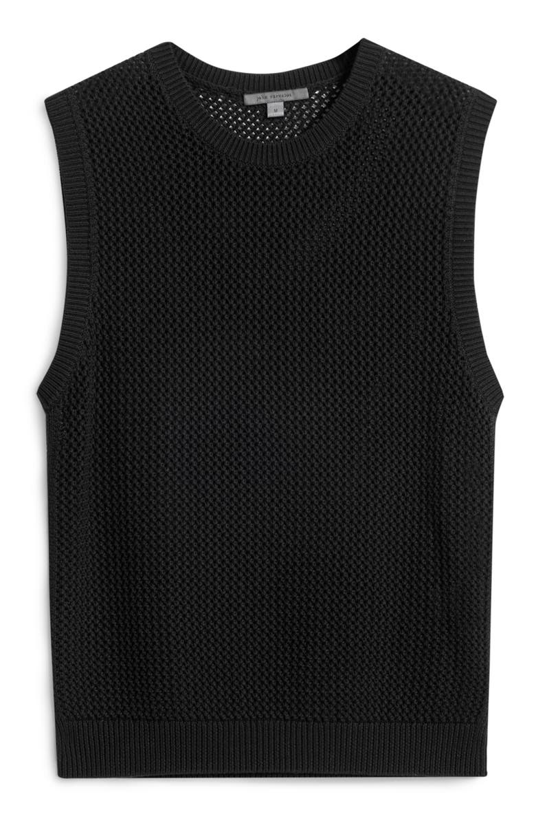 John Varvatos Augusto Chunky Wool & Linen Sweater Vest, Alternate, color, Black