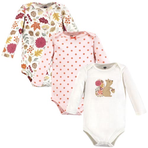 Hudson Baby Infant Breathable Cotton Long-sleeve Bodysuit Bundle 3 Count In Multi