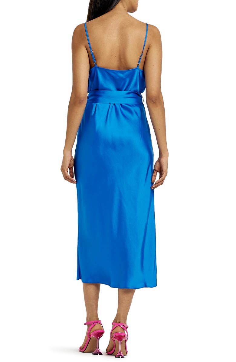 River Island Belted Cowl Neck Slip Dress, Alternate, color,