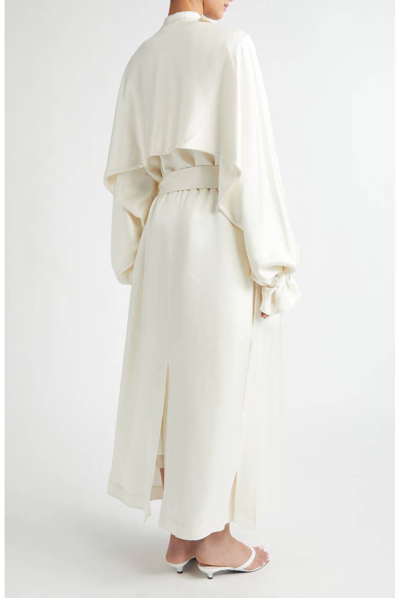 Satin Trench Coat, Alternate, color, OFF-WHITE
