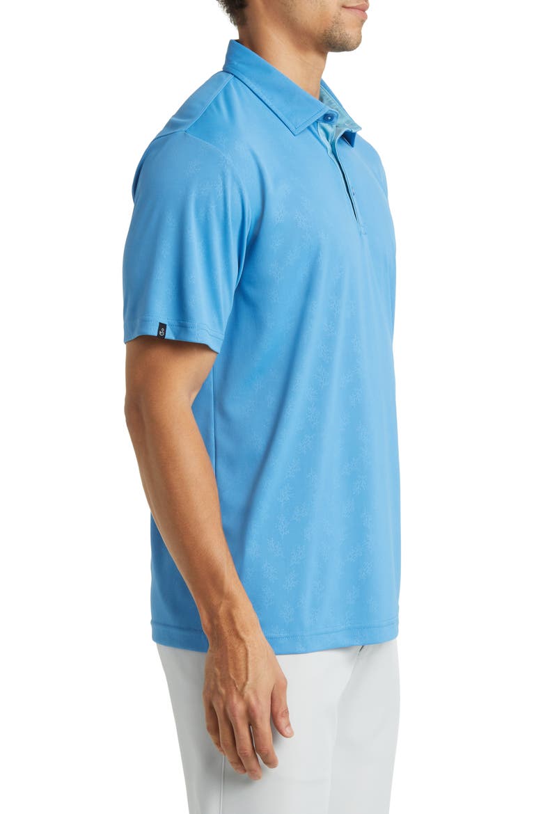 Barrett Botanical Print Golf Polo, Alternate, color, BLUE