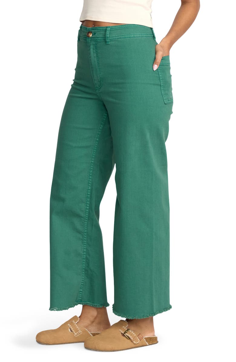 Billabong Free Fall Stretch Crop Wide Leg Pants, Alternate, color, Evergreen