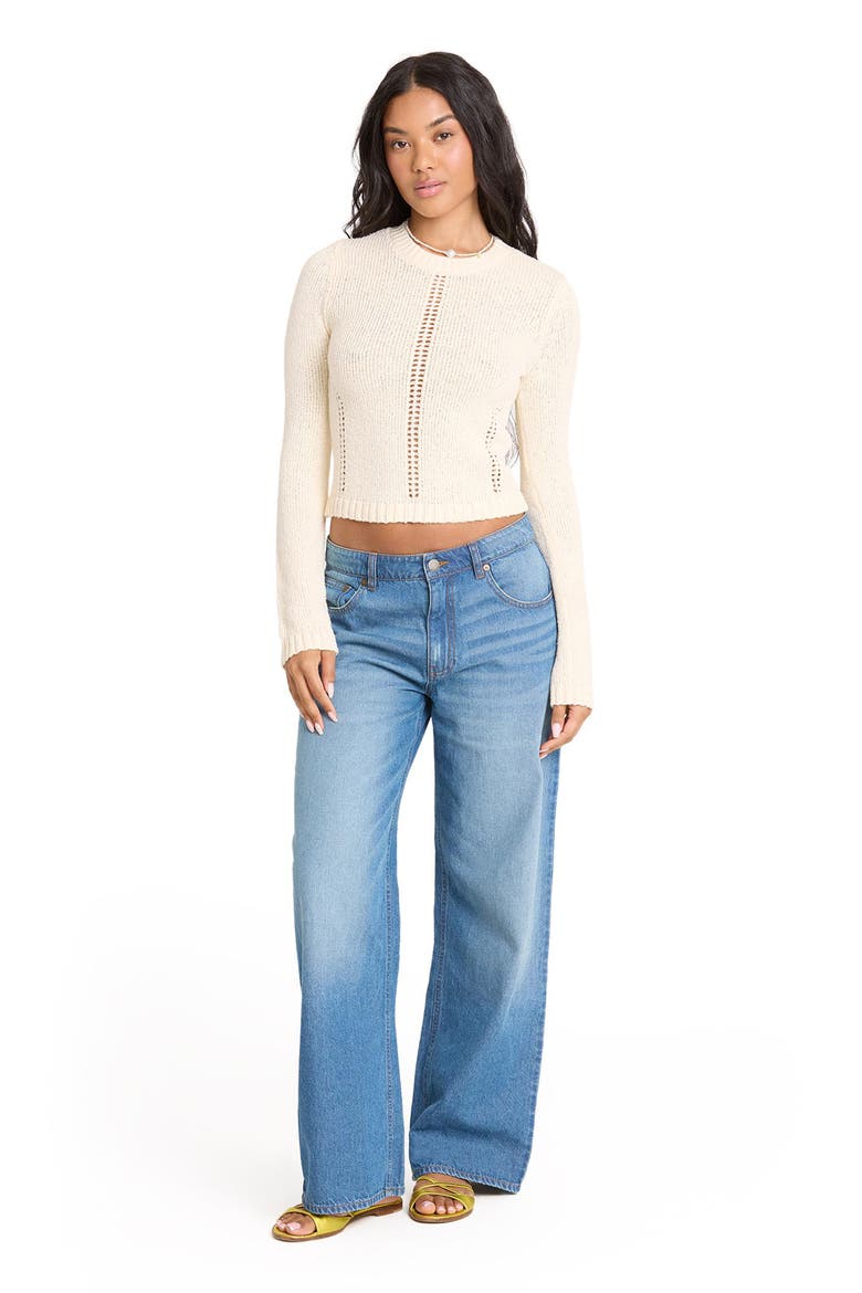 Sweet Clare Crewneck Sweater, Alternate, color, WHITE CAP