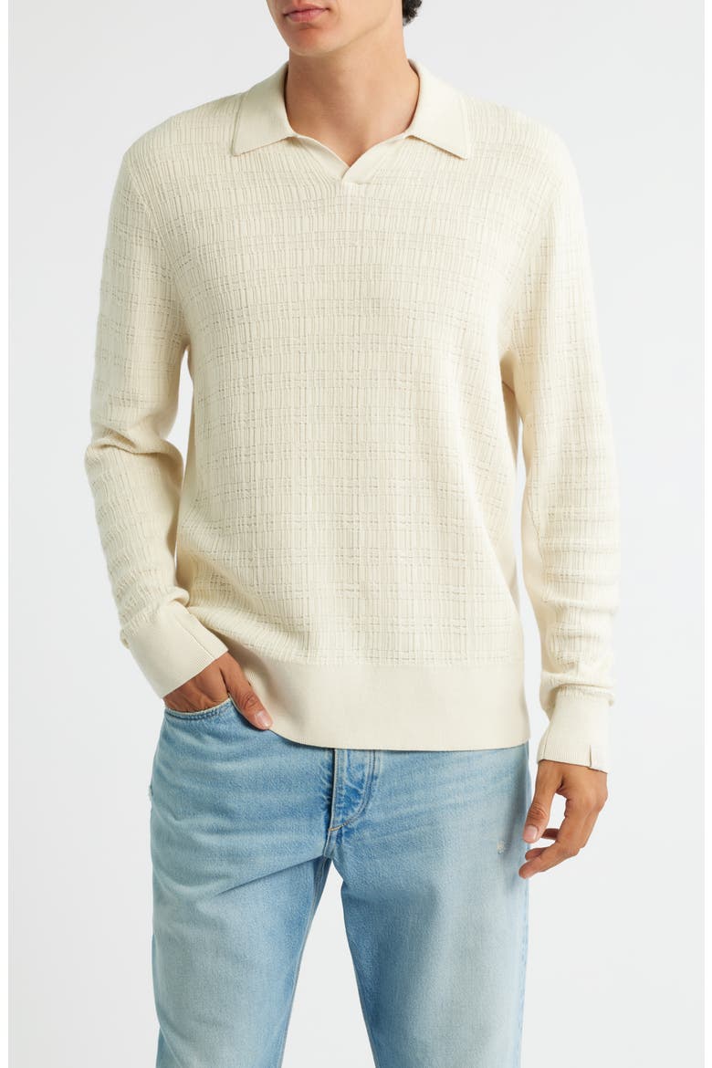 Harvey Johnny Collar Relaxed Polo, Main, color, IVORY